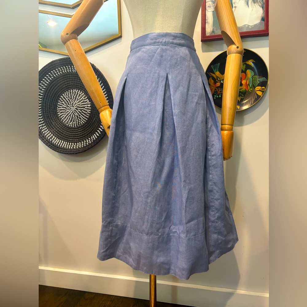 Talbots Pleated Linen Mindi Skirt